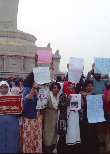 Protest against CAA on December 29th on Tankbund in Hyderabad. Photo by Khaleda Parveen