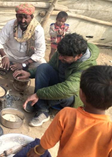 Ashwani Sharma doing field work in Rajasthan
